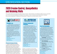 Specification Section: 2026 Erosion Control, Geosynthetics and Retaining Walls