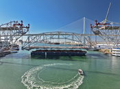 Successful removal of historic US 181 Harbor Bridge center span