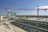 Two scopes, two cranes, one campus: Potain tower cranes support major hospital-campus build in Milwaukee